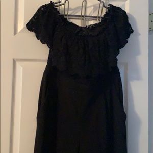 Black off the shoulder jumpsuit
